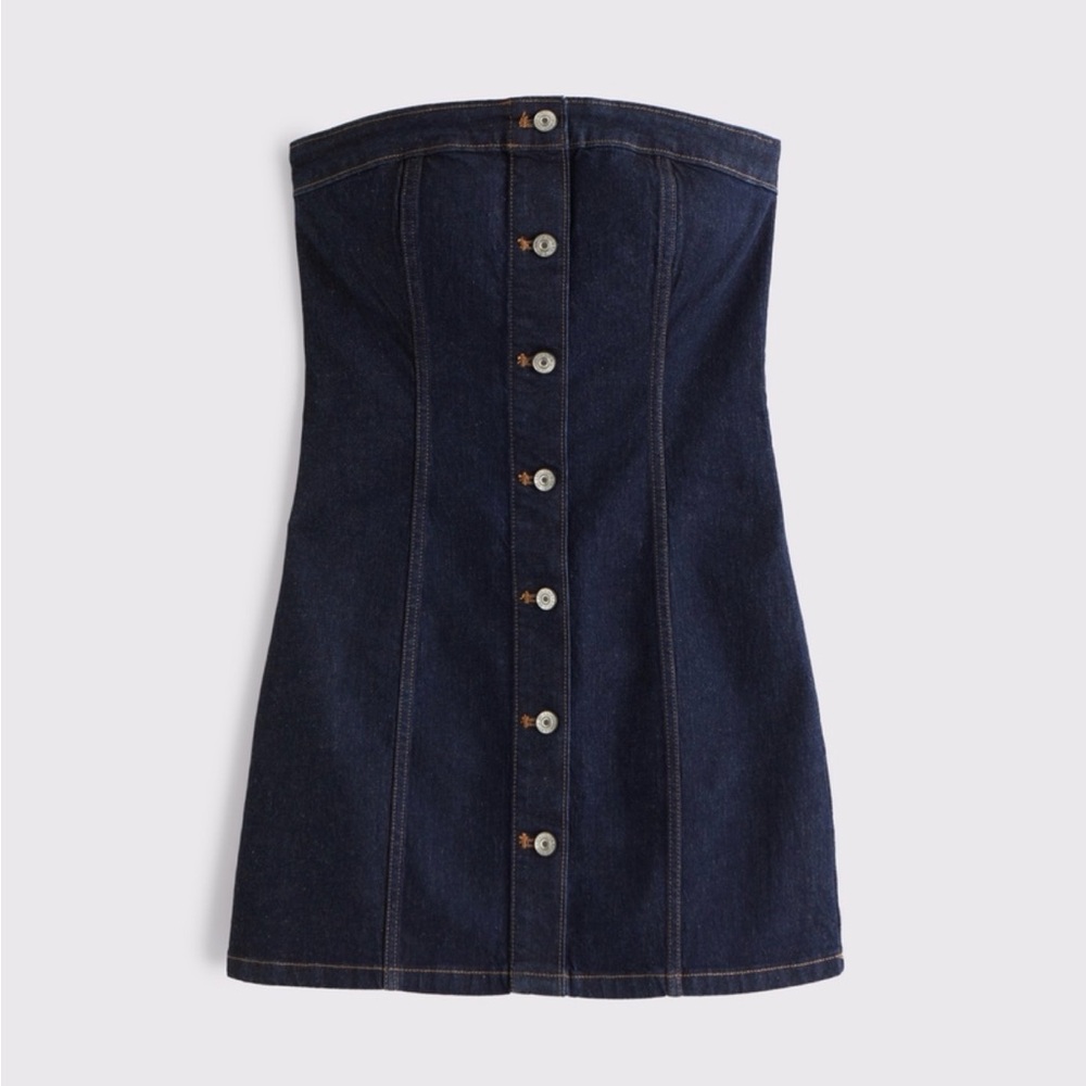 A&F Mara Strapless Denim Mini Dress - Picture 6 of 7